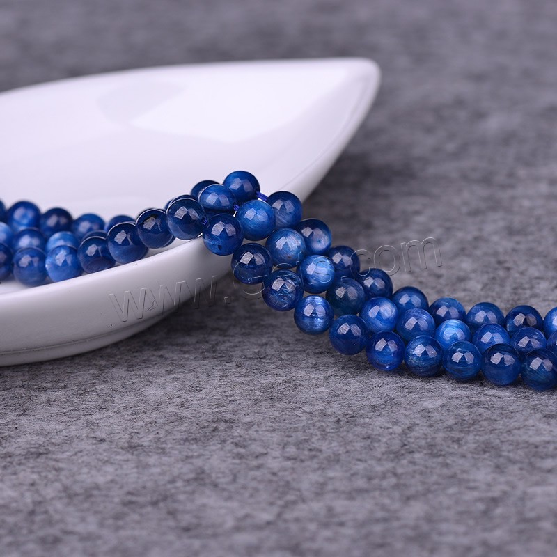 Natural Kyanite Beads, Round, different size for choice, Grade AAAAA, Hole:Approx 1mm, Length:Approx 15 Inch, Sold By Strand