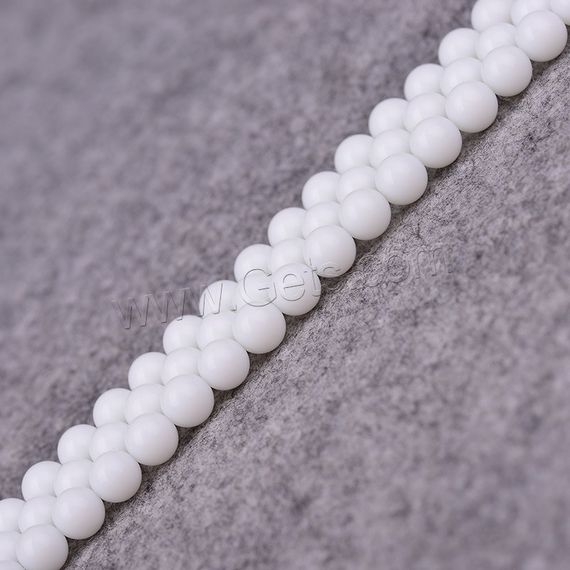 Perles en porcelaine blanche, Rond, naturel, normes différentes pour le choix, Niveau AA, Trou:Environ 1mm, Longueur:Environ 15 pouce, Vendu par brin