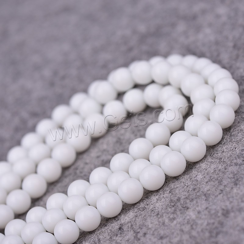 White Porcelain Beads, Round, natural, different size for choice, Grade AA, Hole:Approx 1mm, Length:Approx 15 Inch, Sold By Strand