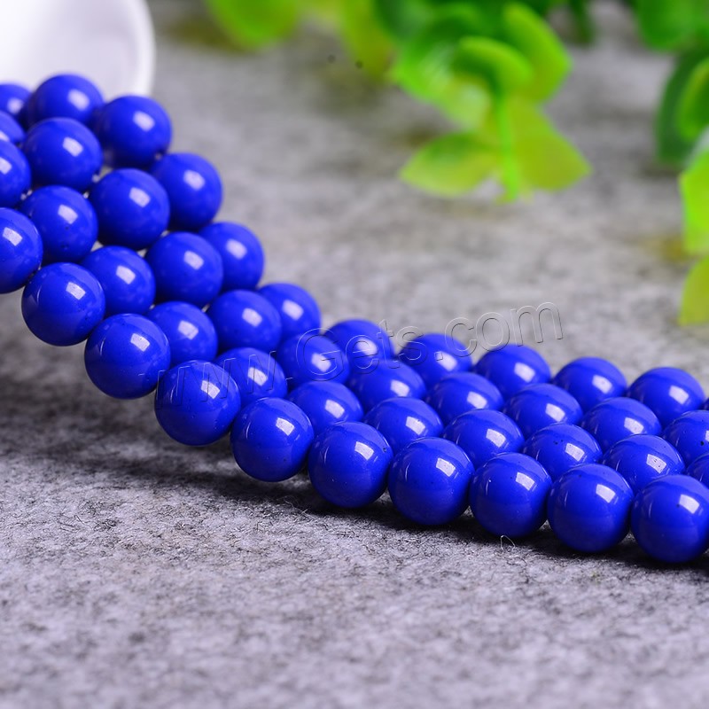 Azurite Beads, Round, different size for choice, Hole:Approx 0.5-1.5mm, Length:Approx 15 Inch, Sold By Strand