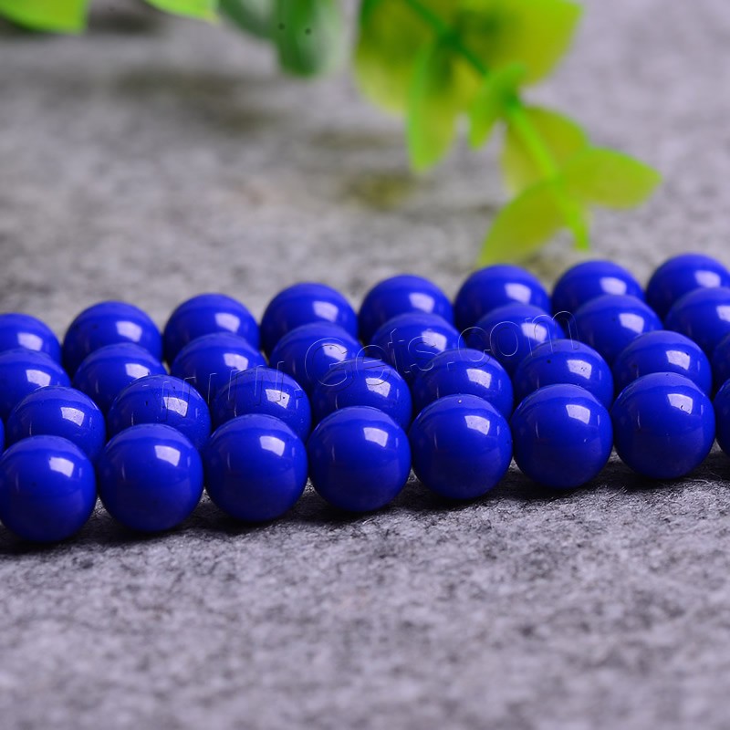 Azurite Beads, Round, different size for choice, Hole:Approx 0.5-1.5mm, Length:Approx 15 Inch, Sold By Strand