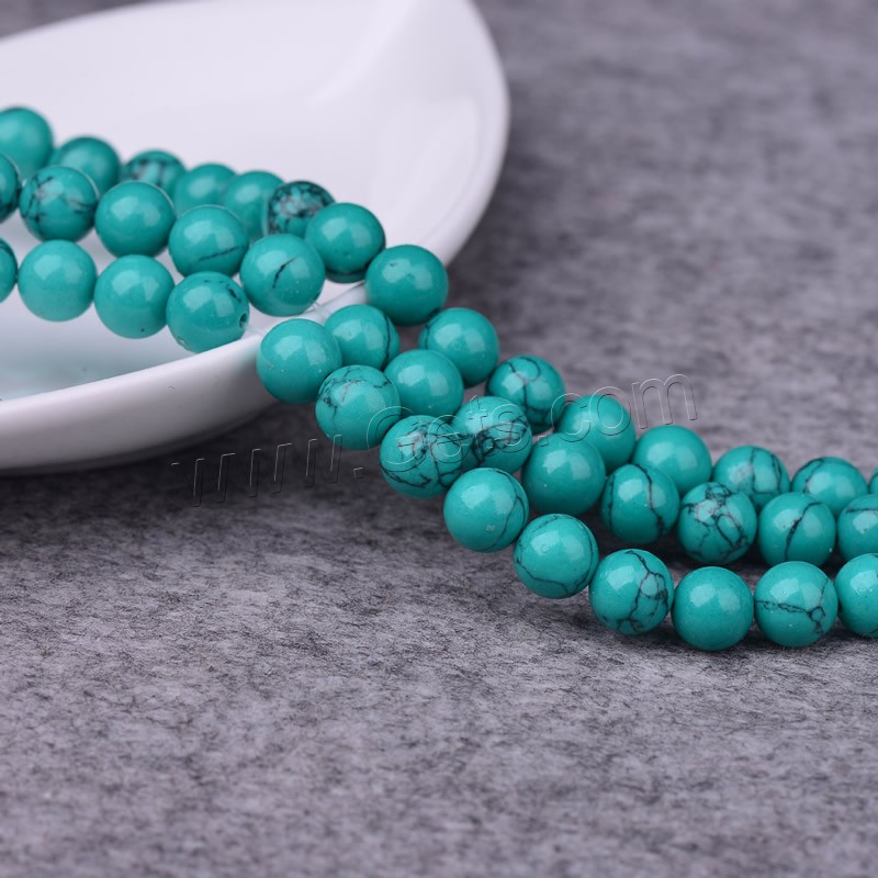 Synthetic Turquoise Beads, Round, different size for choice, green, Hole:Approx 1mm, Length:Approx 15 Inch, Sold By Strand
