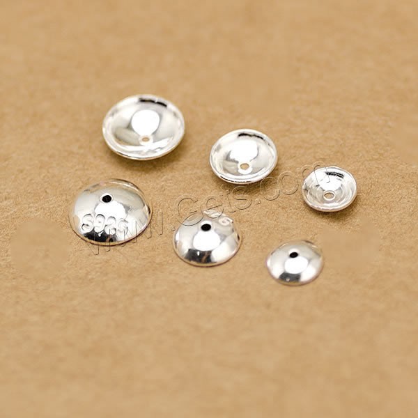 Sterling Silver Bead Caps, 925 Sterling Silver, Round, different size for choice, Sold By PC