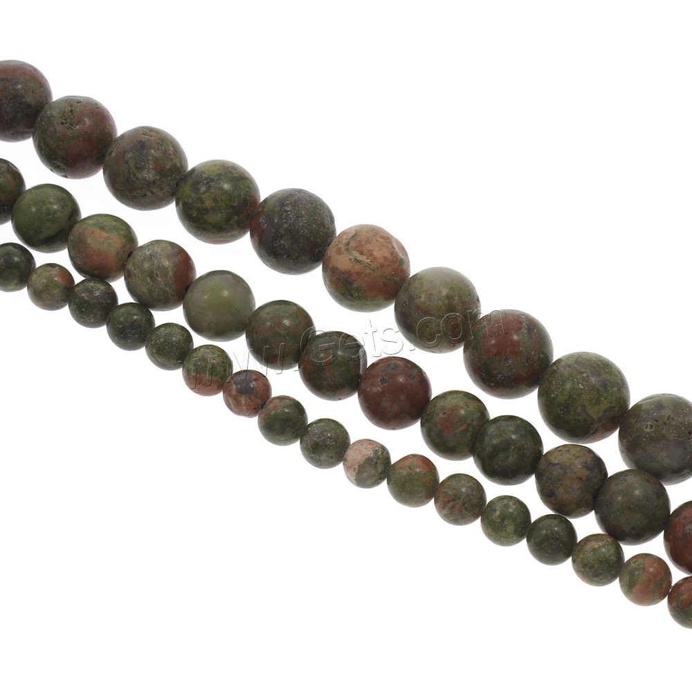 Perles unakite, Rond, normes différentes pour le choix, Trou:Environ 1mm, Longueur:Environ 15 pouce, Vendu par brin