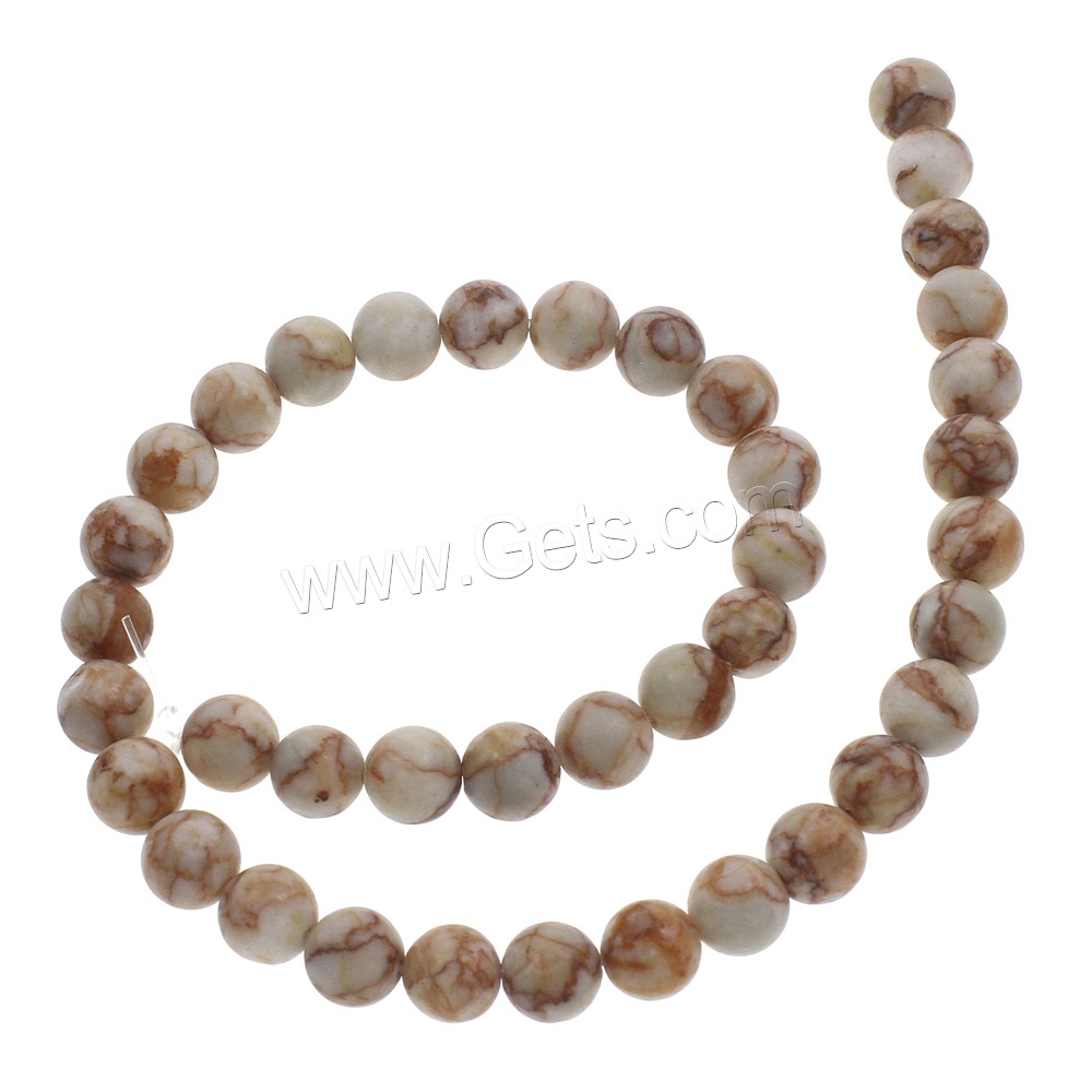Rhodonit Perlen, rund, verschiedene Größen vorhanden, Bohrung:ca. 1mm, Länge:ca. 15 ZollInch, verkauft von Strang