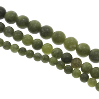 Kanada Jade Perle, Kanadische Jade, rund, verschiedene Größen vorhanden, Bohrung:ca. 1mm, Länge:ca. 15 ZollInch, verkauft von Strang