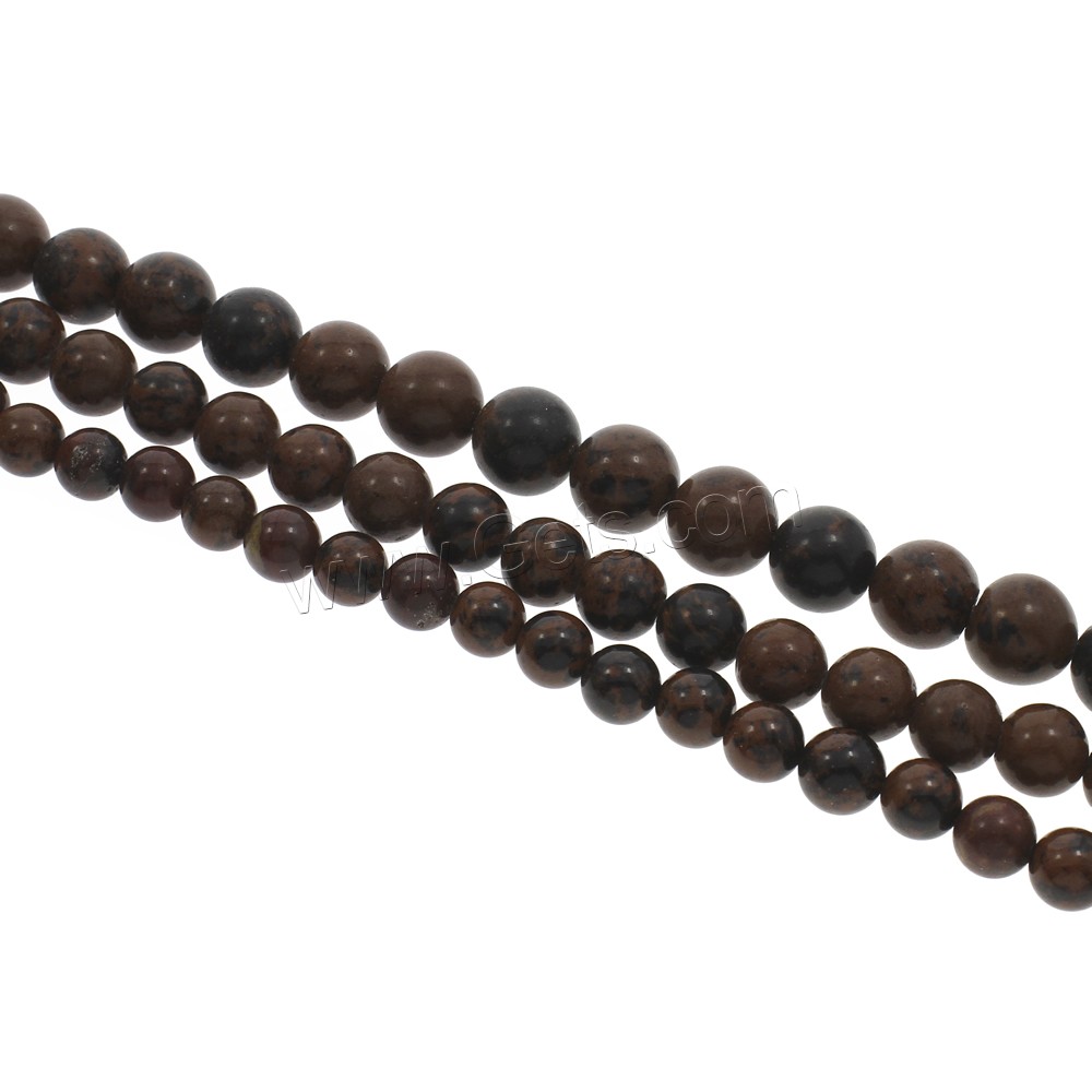 Mahogany Obsidian Bead, Round, different size for choice, Hole:Approx 1mm, Length:Approx 15 Inch, Sold By Strand