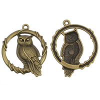 Zinc Alloy Animal Pendants, Owl, antique bronze color plated, lead & cadmium free Approx 2mm 