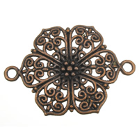 Filigree Zinc Alloy Connector, Flower, antique copper color plated, 1/1 loop, lead & cadmium free Approx 2mm 