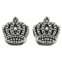 Bijoux de perles en alliage de Zinc , couronne, Plaqué de couleur d'argent, sans plomb et cadmium Environ 3mm Vendu par sac