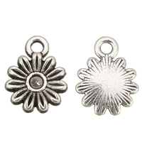 Zinc Alloy Pendant Rhinestone Setting, Flower, antique silver color plated, lead & cadmium free Approx 2mm, Inner Approx 2mm 
