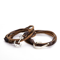 Cowhide Bracelets, zinc alloy clasp & multi-strand .7-12 Inch 