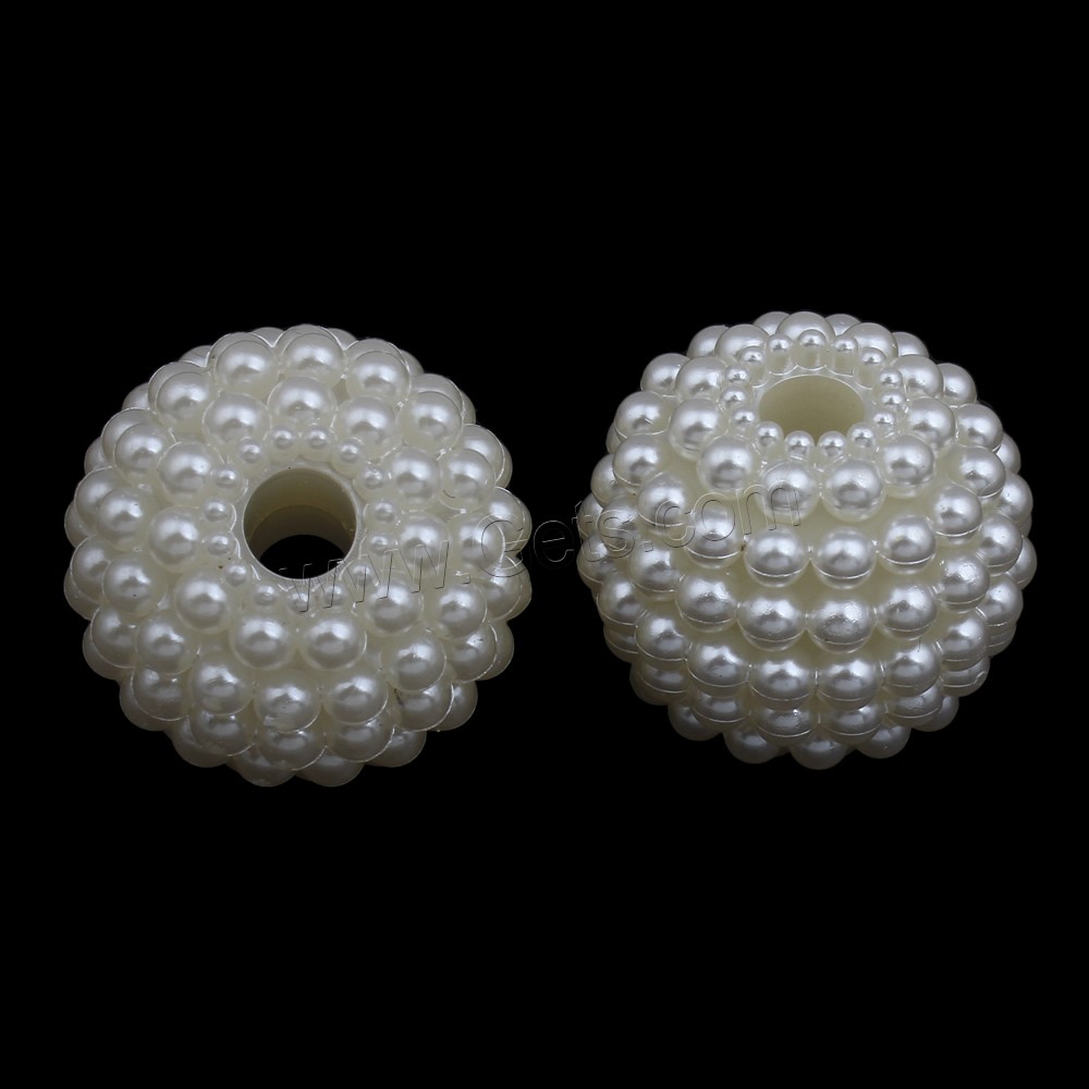 ABS Plastic Pearl Beads, Round, detachable, white, Sold By Bag