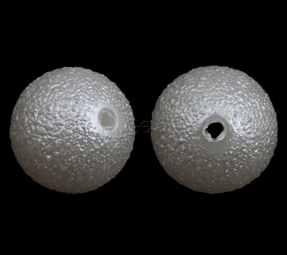 ABS Plastic Pearl Beads, Round, different size for choice & stardust, white, Hole:Approx 1mm, Sold By Bag