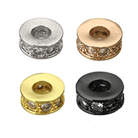 Perles zircon Micro Pave cubes, laiton, rondelle, Placage, pavé de micro zircon, plus de couleurs à choisir Environ 3mm, Vendu par PC
