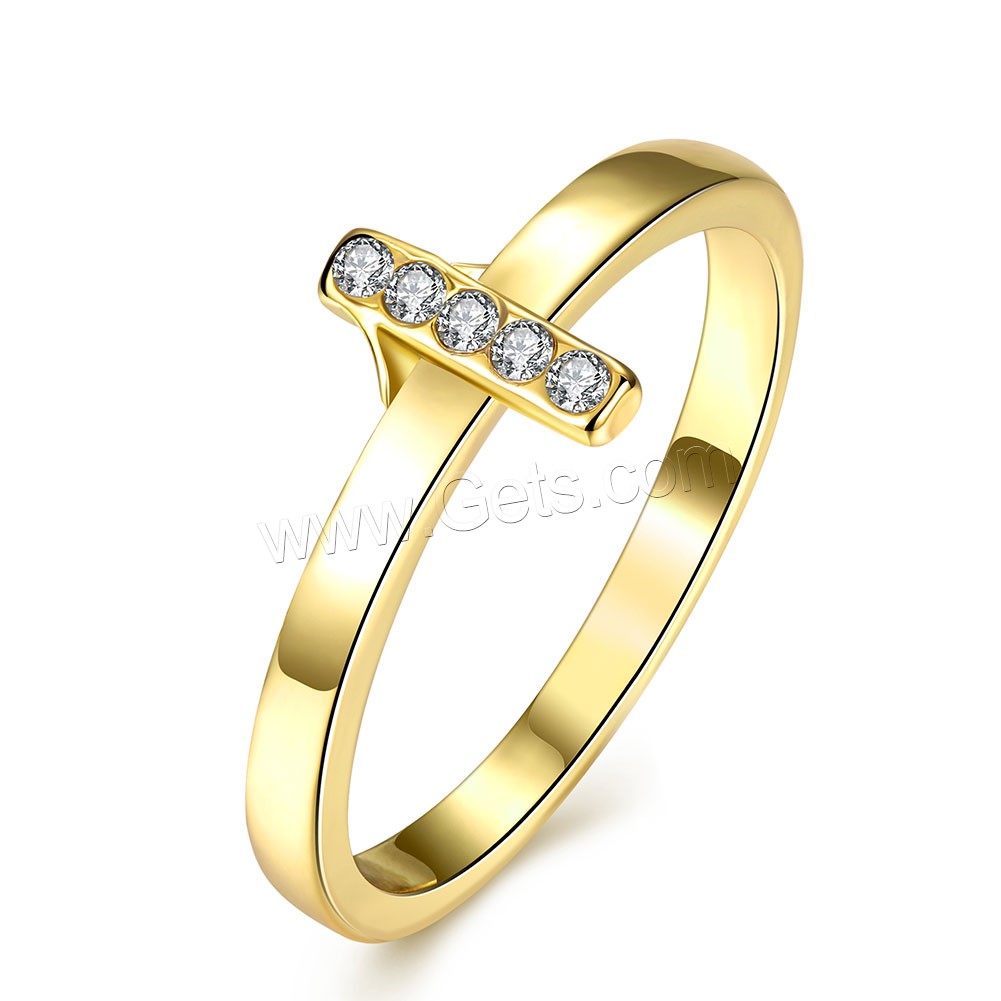 Anillo de dedo de favourer ®, aleación de zinc, chapado en oro real, diverso tamaño para la opción & con diamantes de imitación, Vendido por UD
