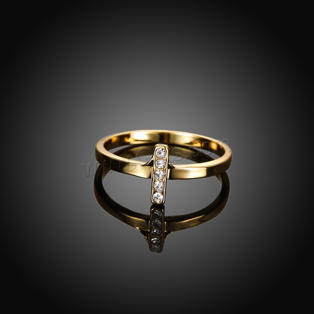 Anillo de dedo de favourer ®, aleación de zinc, chapado en oro real, diverso tamaño para la opción & con diamantes de imitación, Vendido por UD