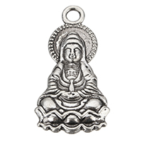 Buddhist Jewelry Pendant, Zinc Alloy, Guanyin, antique silver color plated Approx 3mm 