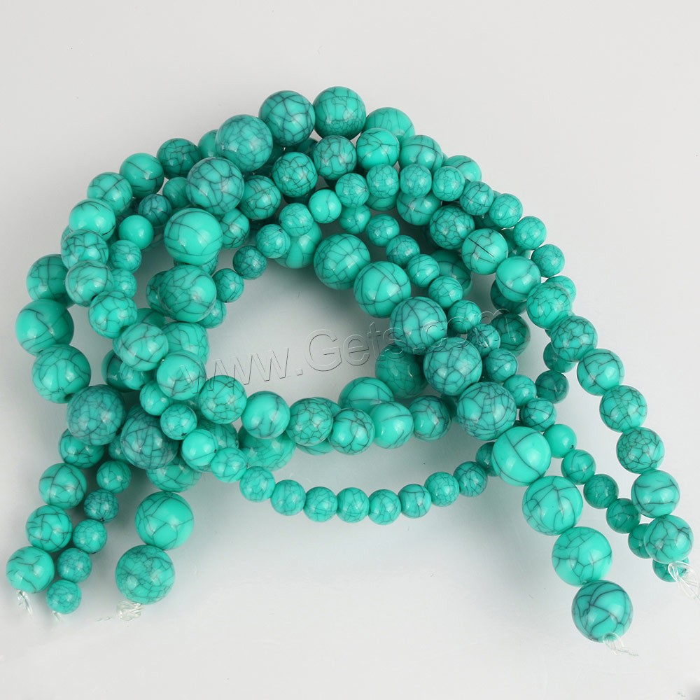 Imitation Gemstone Resin Beads, Round, imitation turquoise & different size for choice, Sold By Strand