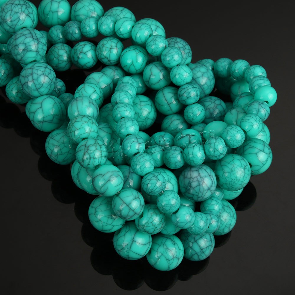 Imitation Gemstone Resin Beads, Round, imitation turquoise & different size for choice, Sold By Strand
