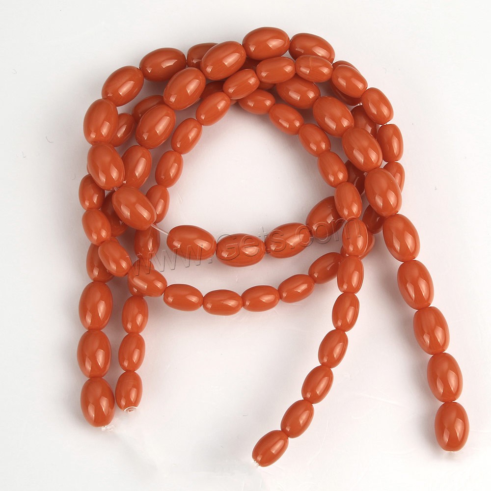 Imitation Amber Resin Beads, Oval, imitation beeswax & different size for choice, reddish orange, Hole:Approx 1mm, Sold By Strand