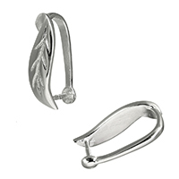 Sterling Silver Pinch Bail, 925 Sterling Silver, Leaf, plated 