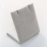 présentoir de boucle d'oreille en velours, velours de coton, avec carton, gris argenté Vendu par PC
