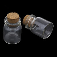La botella de cristal para prometer, Vidrio, con tapón de madera, transparente, 22x30mm, 10PCs/Bolsa, Vendido por Bolsa
