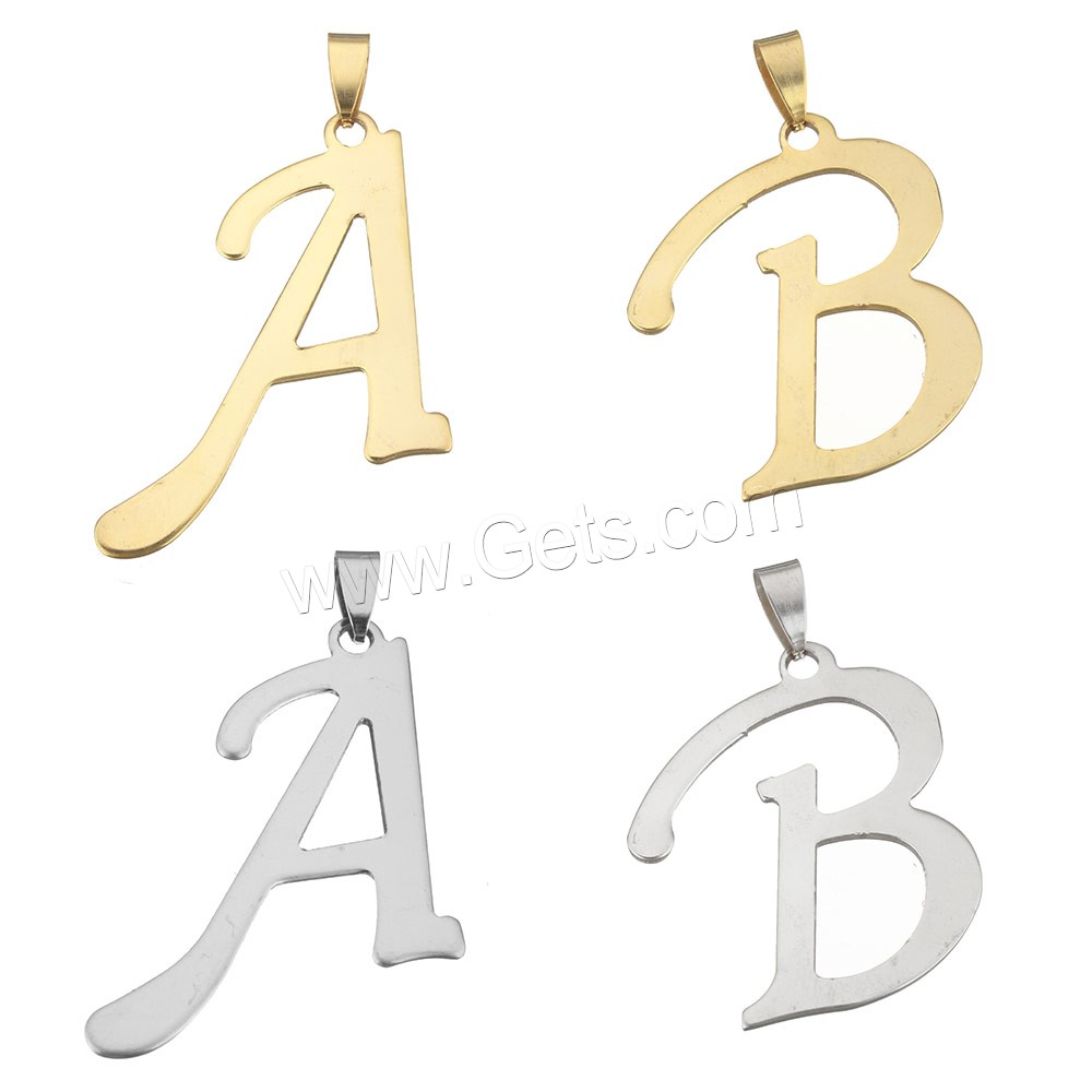 Stainless Steel Letter Pendant, plated, different styles for choice, more colors for choice, Hole:Approx 4x9mm, Sold By PC