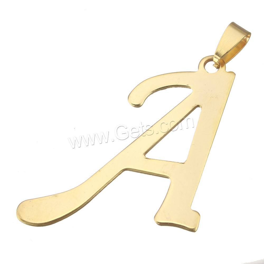 Stainless Steel Letter Pendant, plated, different styles for choice, more colors for choice, Hole:Approx 4x9mm, Sold By PC