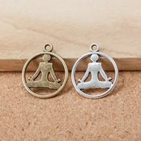 Zinc Alloy Flat Round Pendants, plated Approx 1.5mm 