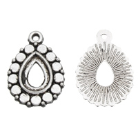 Zinc Alloy Pendant Open Back Setting, Teardrop, antique silver color plated, lead & cadmium free Approx 1mm, Inner Approx 