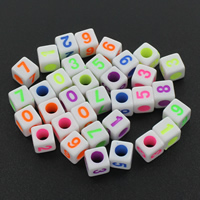 Solid Color Acrylic Beads, mixed, 7mm Approx 3mm, Approx 