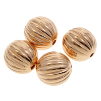 Plating Acrylic Beads, Round, KC gold color plated, corrugated Approx 1mm 