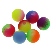 Gummierte Acryl-Perlen, Acryl, rund, zweifarbig, keine, 8mm, Bohrung:ca. 1.5mm, ca. 1860PCs/Tasche, verkauft von Tasche