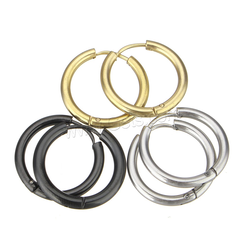 Stainless Steel Huggie Hoop Earring, plated, different size for choice, more colors for choice, Sold By Pair