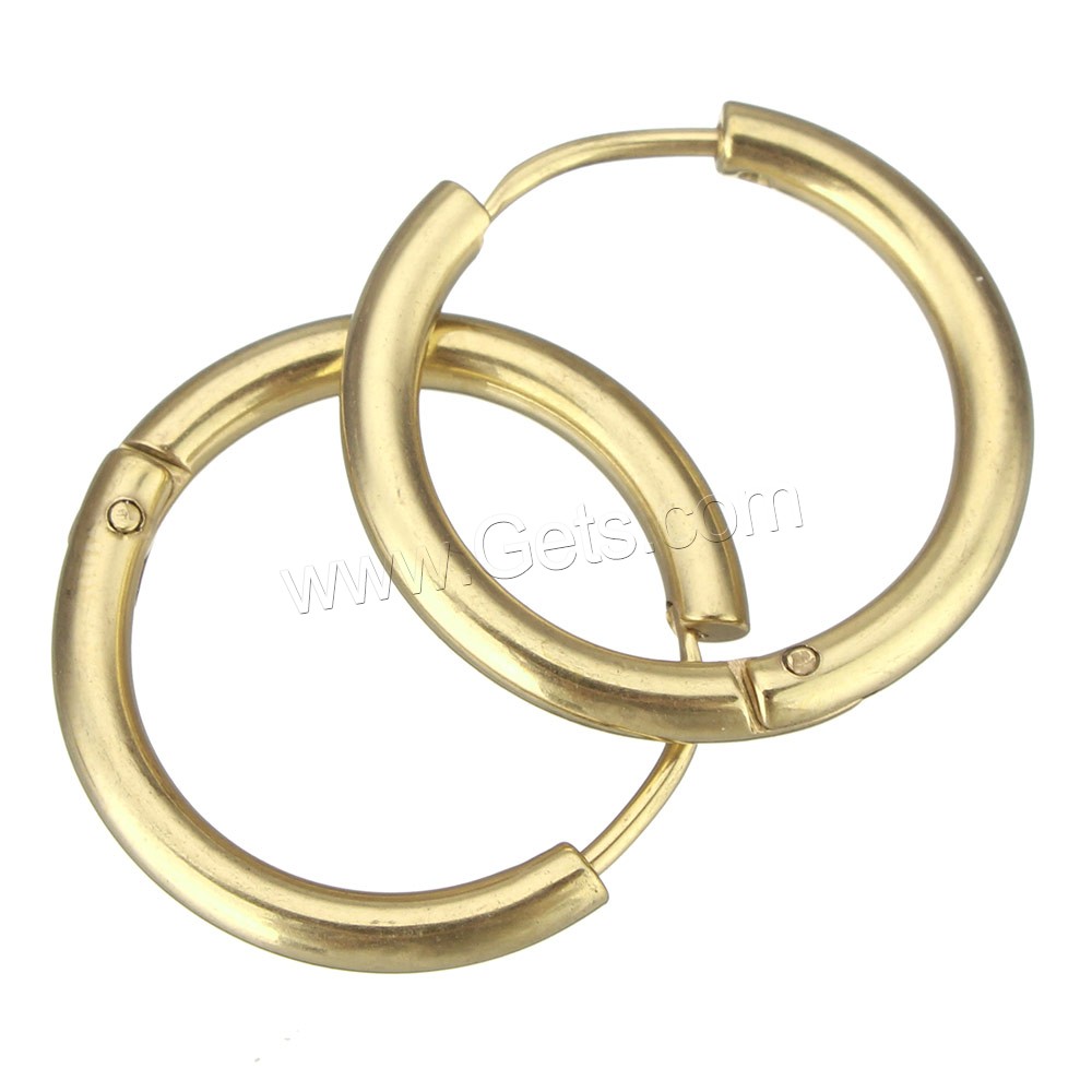 Stainless Steel Huggie Hoop Earring, plated, different size for choice, more colors for choice, Sold By Pair