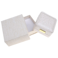 boîtes à collier en carton, avec cuir PU & velours de coton, rectangle Vendu par PC