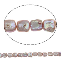 Perlas Cultivadas Renacidas de Agua Dulce, perlas cultivadas nucleadas de agua dulce, Cuadrado, natural, Púrpura, 11-12mm, agujero:aproximado 0.8mm, longitud:aproximado 15.5 Inch, Vendido por Sarta