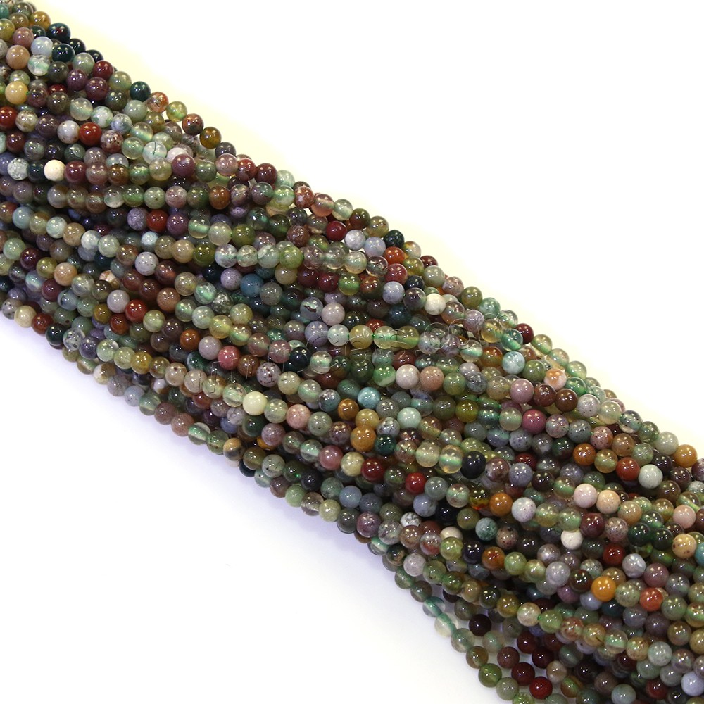 Natürliche Indian Achat Perlen, Indischer Achat, rund, verschiedene Größen vorhanden, Bohrung:ca. 0.5mm, Länge:ca. 16 ZollInch, verkauft von Strang