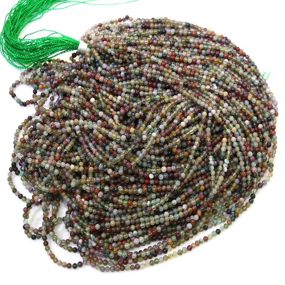 Natürliche Indian Achat Perlen, Indischer Achat, rund, verschiedene Größen vorhanden, Bohrung:ca. 0.5mm, Länge:ca. 16 ZollInch, verkauft von Strang
