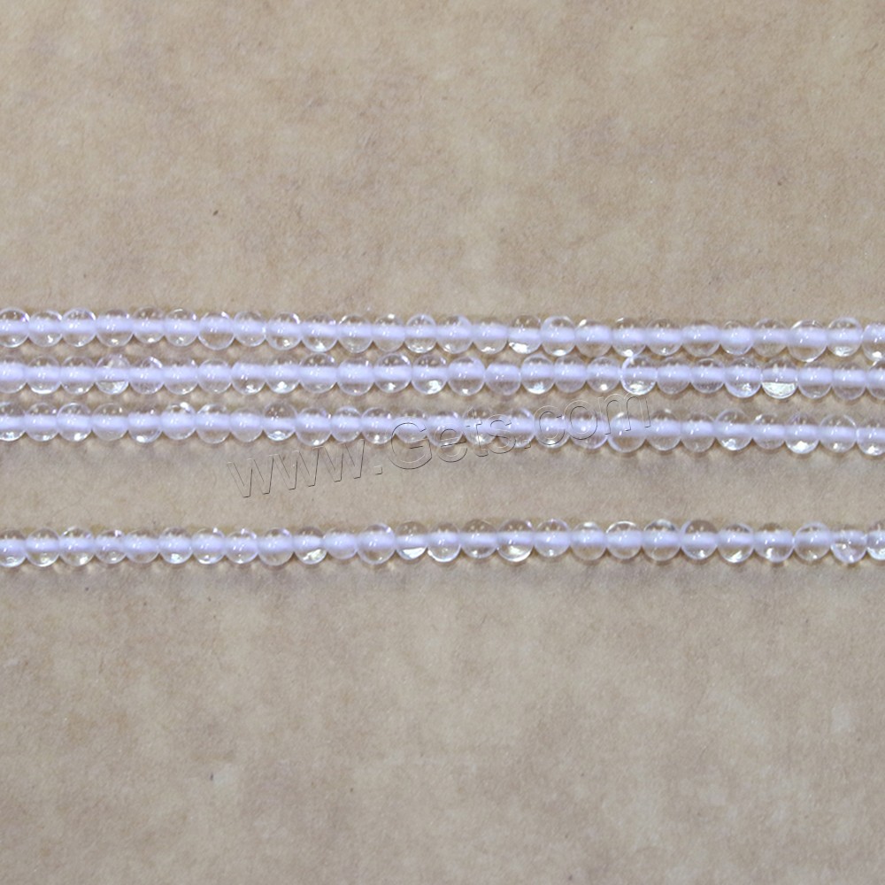 Natural Clear Quartz Beads, Round, different size for choice, Hole:Approx 0.5mm, Length:Approx 16 Inch, Sold By Strand