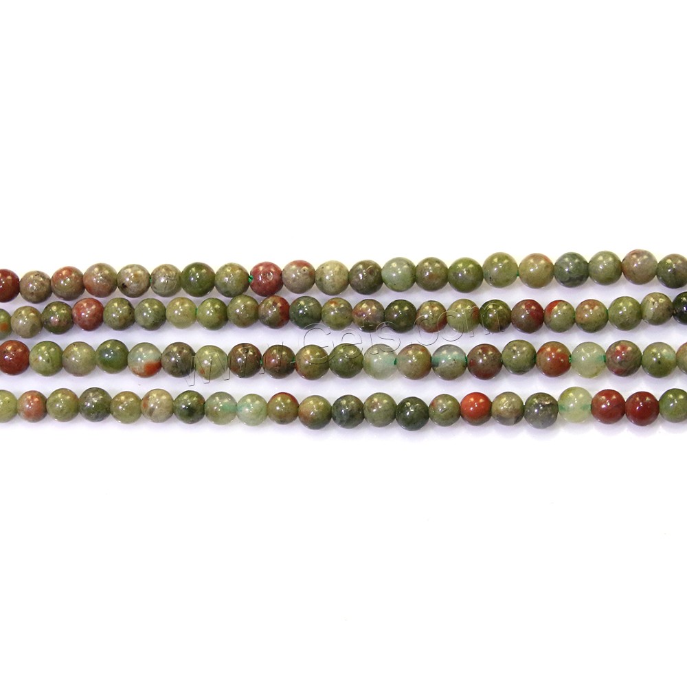 Unakite Beads, Round, natural, different size for choice, Hole:Approx 0.5mm, Length:Approx 17 Inch, Sold By Strand