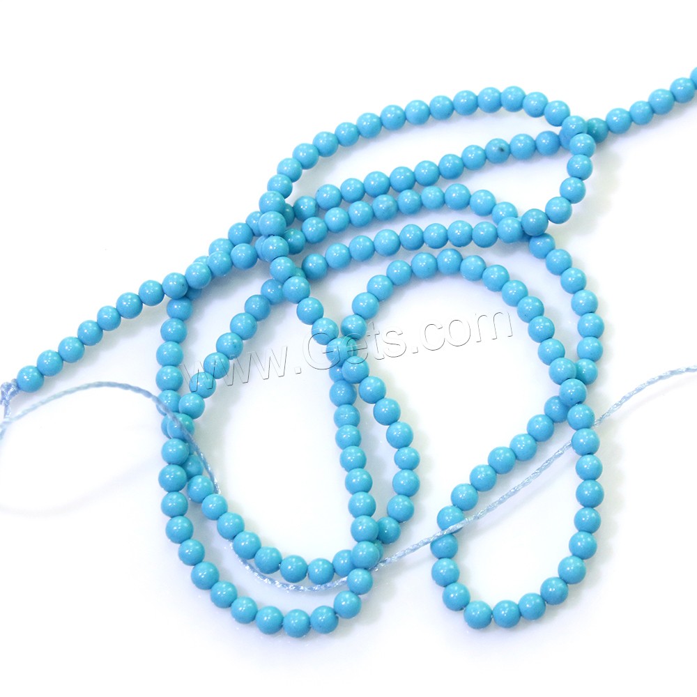Natural White Turquoise Beads, Round, different size for choice, Hole:Approx 0.5mm, Length:Approx 16 Inch, Sold By Strand