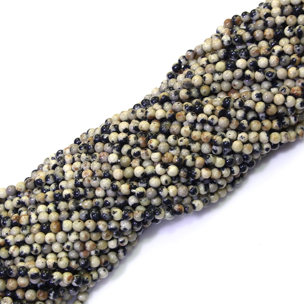 бусины из яшмы Далматин , далматинский, Круглая, натуральный, разный размер для выбора, отверстие:Приблизительно 0.5mm, длина:Приблизительно 16.5 дюймовый, продается Strand