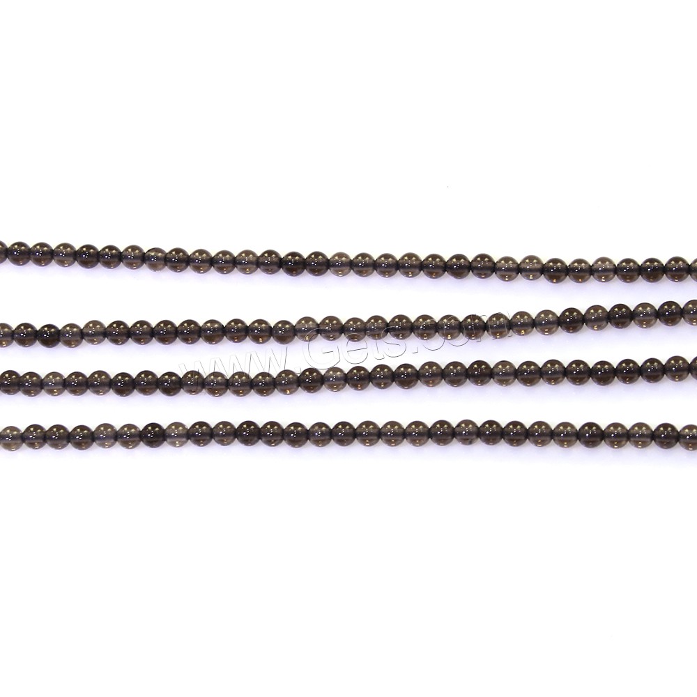 Natürliche Rauchquarz Perlen, rund, verschiedene Größen vorhanden, Bohrung:ca. 0.5mm, Länge:ca. 16 ZollInch, verkauft von Strang