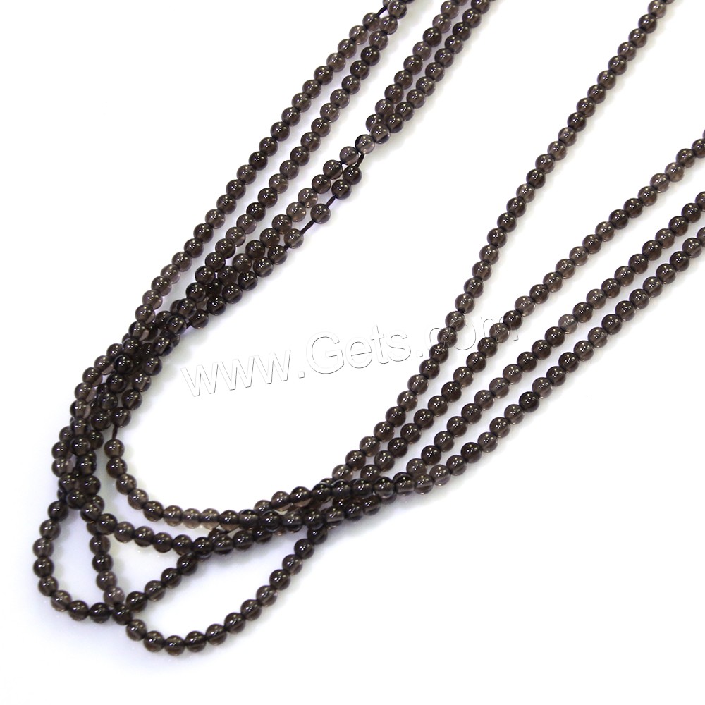 Natural Smoky Quartz Beads, Round, different size for choice, Hole:Approx 0.5mm, Length:Approx 16 Inch, Sold By Strand