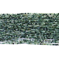 Abalorios De Ágata Musgosa Natural, Ágata moss, Esférico, diverso tamaño para la opción, agujero:aproximado 0.5mm, longitud:aproximado 16 Inch, Vendido por Sarta