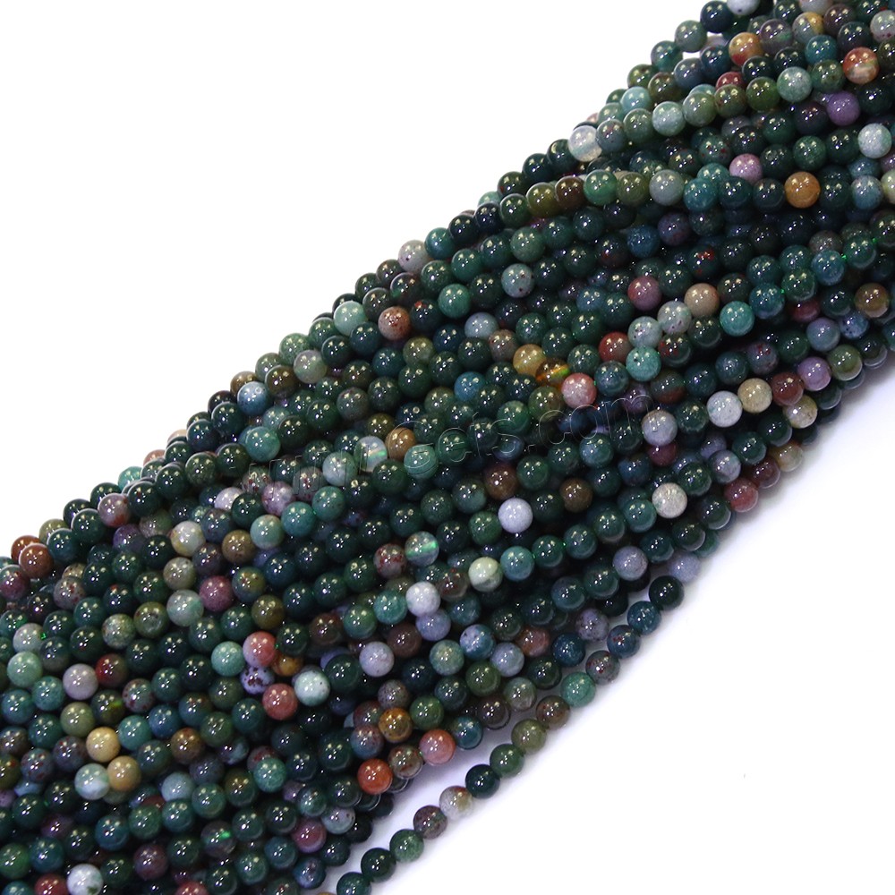 Natural Indian Agate Beads, Round, different size for choice, Hole:Approx 0.5mm, Length:Approx 16.5 Inch, Sold By Strand