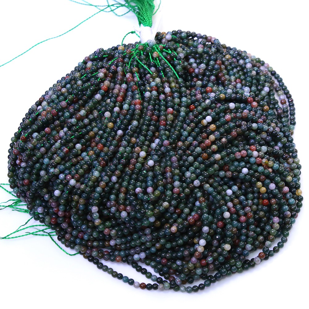 Natürliche Indian Achat Perlen, Indischer Achat, rund, verschiedene Größen vorhanden, Bohrung:ca. 0.5mm, Länge:ca. 16.5 ZollInch, verkauft von Strang